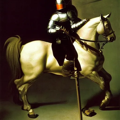 Image similar to Knight by Caravaggio,oil painting,fantasy