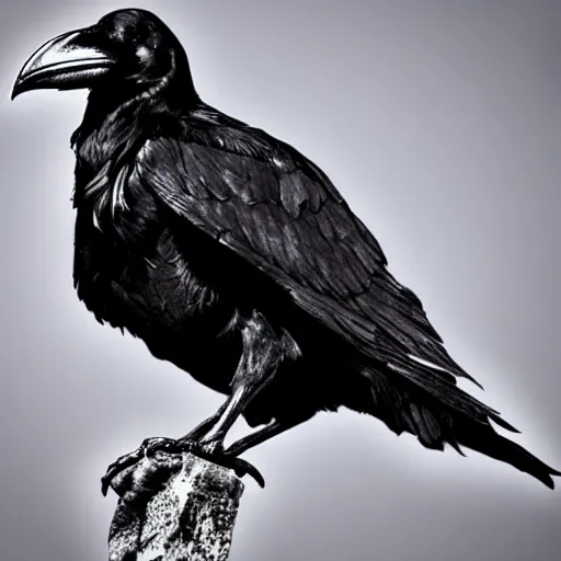 Image similar to this man is a raven faced man mix of raven an man