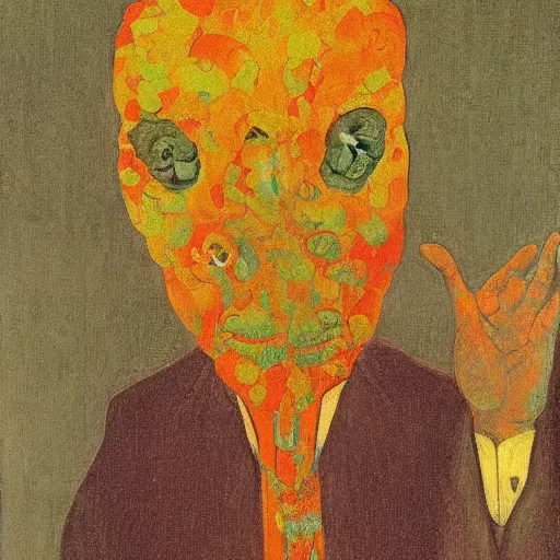 Image similar to a thousand-headed man, by Odilon Redon, by Francis Bacon, by M.C. Escher, beautiful, eerie, surreal, colorful