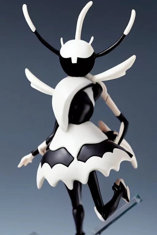 Image similar to still figurine of hollow knight wearing an elegant summer blouse, official store photo, commercial photo, featured on amiami, 8 k, 8 5 mm, f. 1 4, beautiful composition