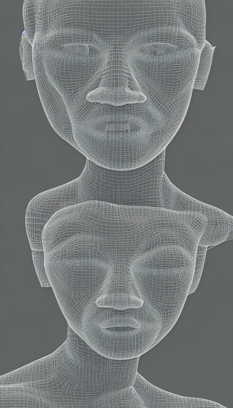 Prompt: 3 d wireframe of a beautiful woman