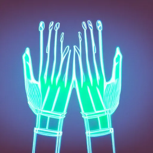 Prompt: translucide cyborg clapping his hands. hyperrealistic 3 d light shining through