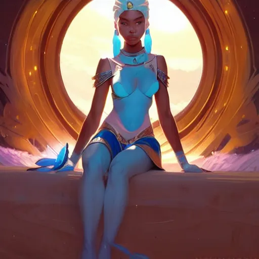 Prompt: Princess Kida Nedakh, fantasy, intricate, elegant, highly detailed, digital painting, artstation, concept art, matte, sharp focus, illustration, art by Artgerm and Greg Rutkowski and Alphonse Mucha