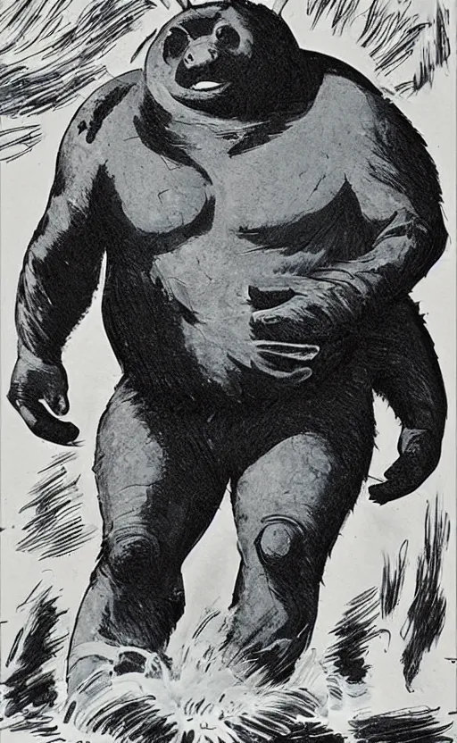 Image similar to john buscema tardigrade, water bear superhero with invulnerability and super strength, marvel comics