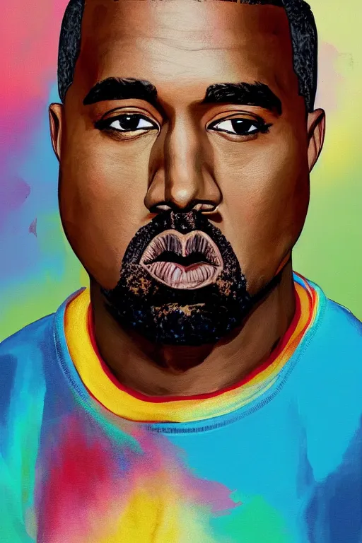 Prompt: Kanye West portrait by Hikari Shimoda, 4k