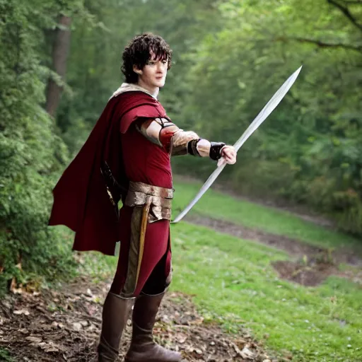 Image similar to DC's character Robin as Frodo, dslr photo