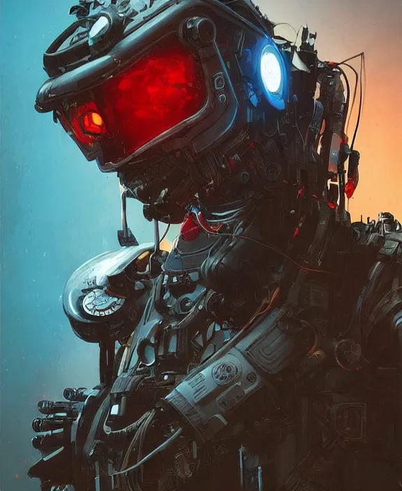 Prompt: cyberpunk digital illustration pathfinder robot from apex legends, portrait by james gurney and laurie greasley, concept art, cinematic composition, hyper realism, photorealistic, dramatic lighting, highly detailed, vintage sci - fi