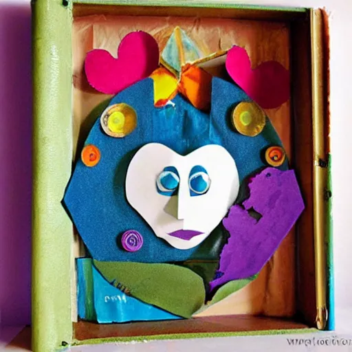 Image similar to recycled book art of disney's alice in wonderland