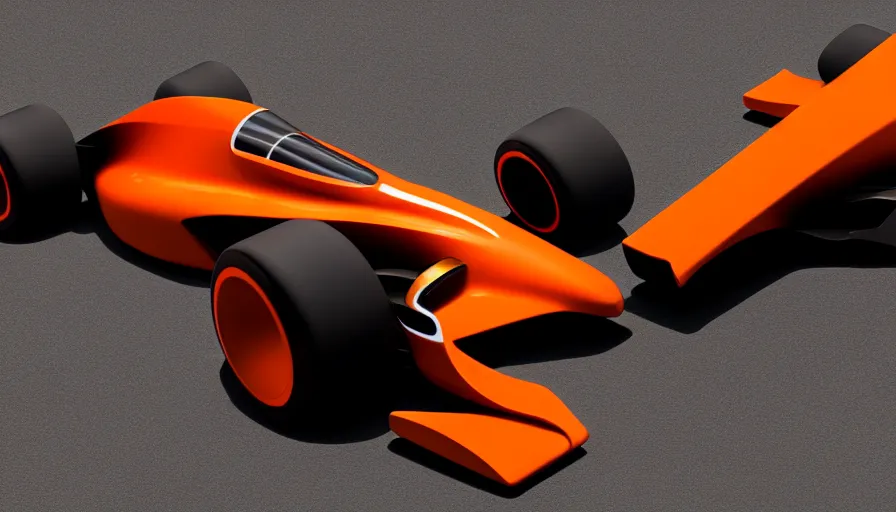 Prompt: futuristic F1 car designed by Apple, studio light, small orange accents, octane render