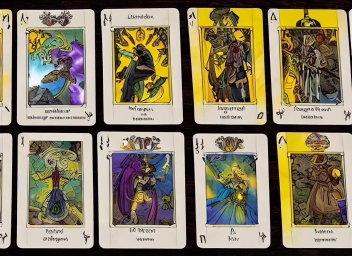 Image similar to game where you control the fate of your character using tarot cards