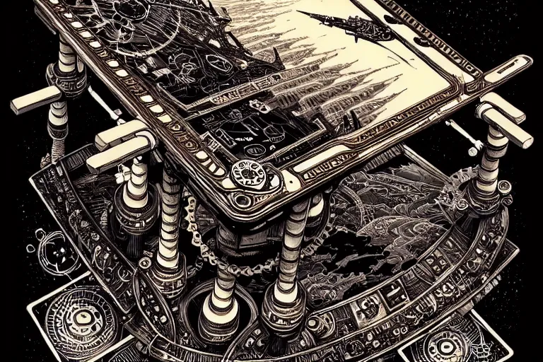 Image similar to a majestic steampunk table legs, high details, bold line art, by vincent di fate and joe fenton, inking, etching, screen print, masterpiece, trending on artstation, sharp, high contrast, hyper - detailed,, hd, 4 k, 8 k