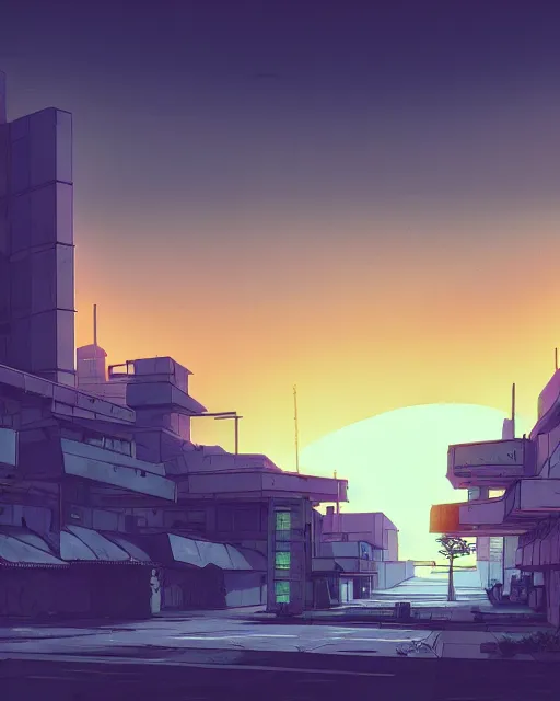 Prompt: architecture by alvaro leite siza vieira, postcyberpunk crystal myst sci - fi evil wilderness san andreas sunset apocalyptic laser atlantis at night at dusk anime vice city, archdaily, wallpaper, highly detailed, trending on artstation.