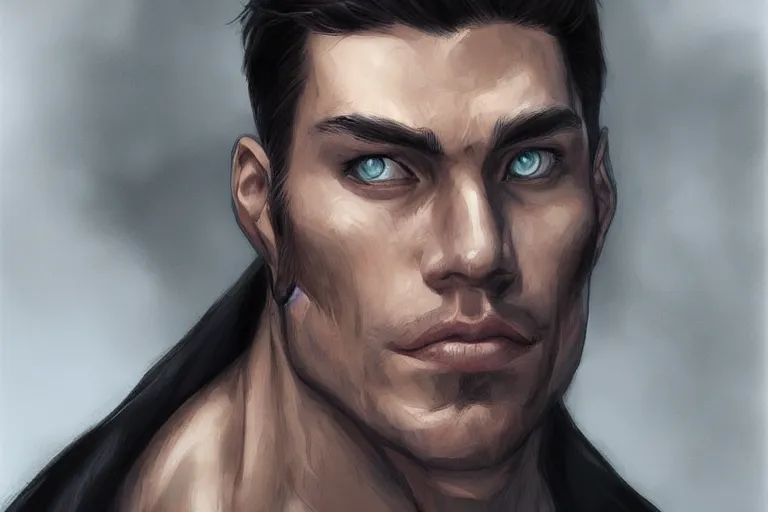 Prompt: a handsome man, portrait. artgerm