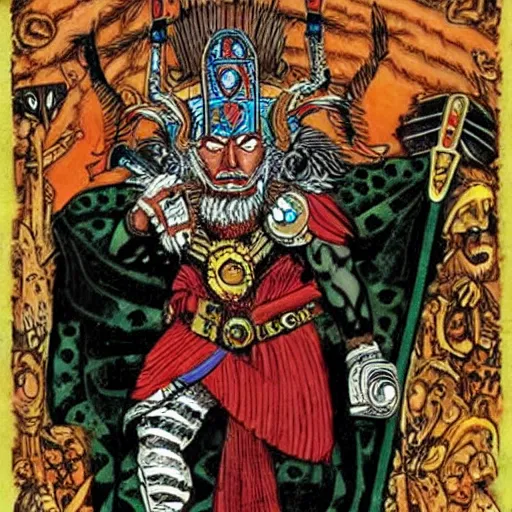 Image similar to odin as an aztec god