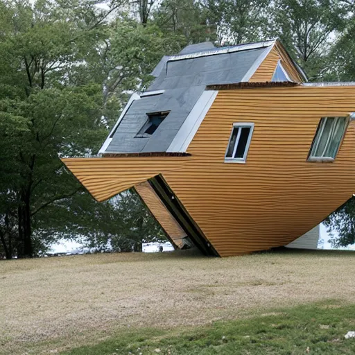 Prompt: a house rotated 135 degrees