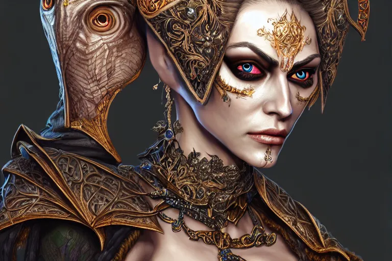 Image similar to a full portrait of a beautiful woman wearing, wearing extremely detailed attire, slim complexity, extremely detailed eyes, medievil, dnd, extremely detailed, high quality, trending on artstation, photo realistic