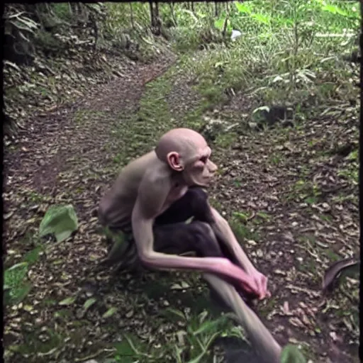 Image similar to gollum smokes cig trail cam footage