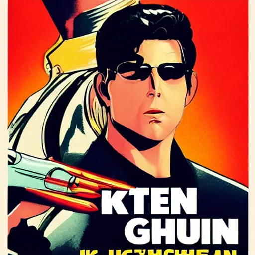 Prompt: The Incredible poster for KITCHEN GUN vs TOP GUN universalpictures 4k