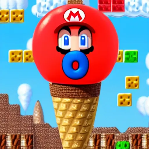 Prompt: super mario ice cream pop