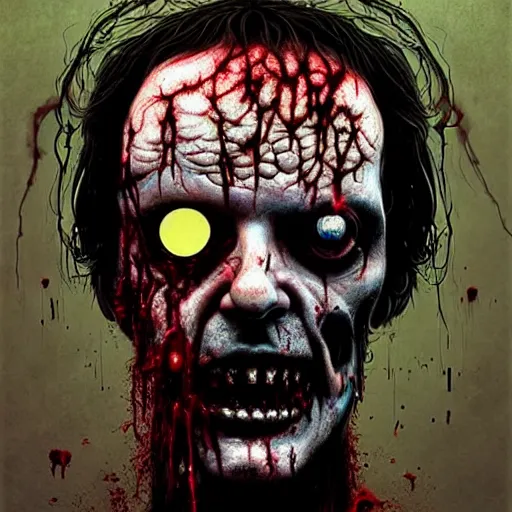 Prompt: zombie undead salvini by beksinski and tristan eaton, dark neon trimmed beautiful dystopian digital art