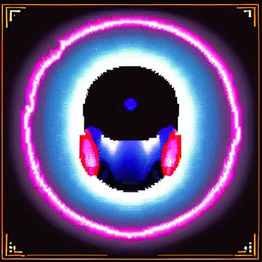 Prompt: a black hole as a final boss, 16 bits graphic, SNES game, low contrast