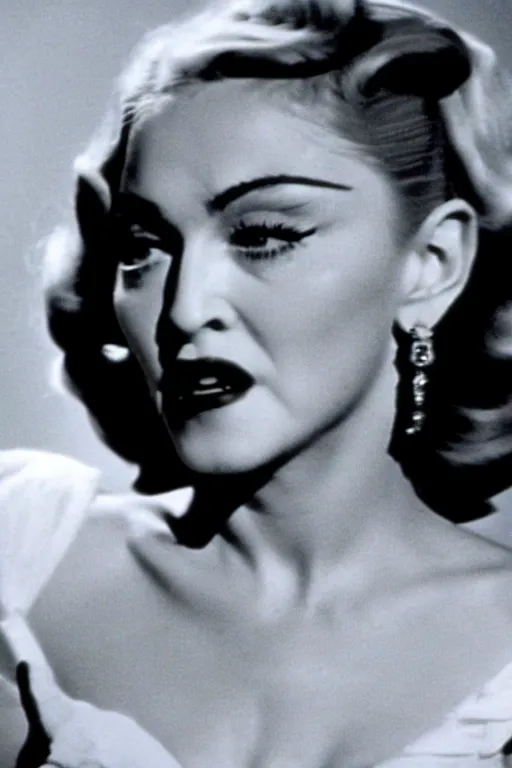 Image similar to madonna in the 1 9 5 0 s, still from a movie, 4 k