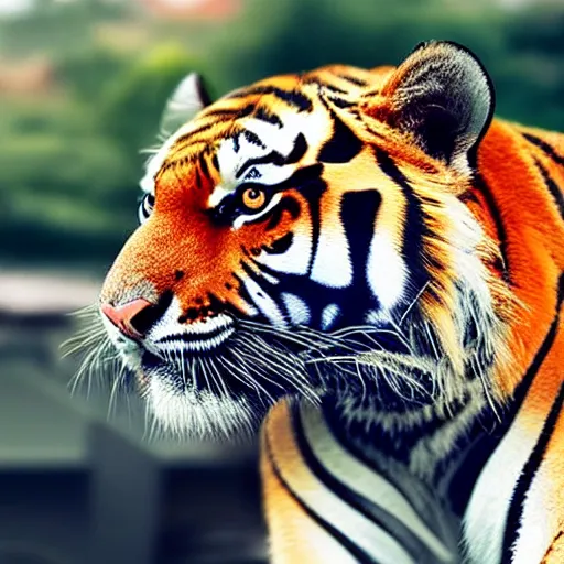 Image similar to a tiger wearing a vr headset