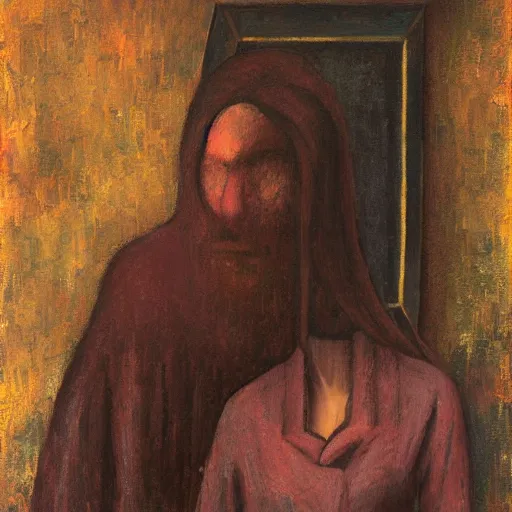 Image similar to an impasto painting by shaun tan of an abstract sculpture by the caretaker and katia chausheva ( 1 8 9 0 )