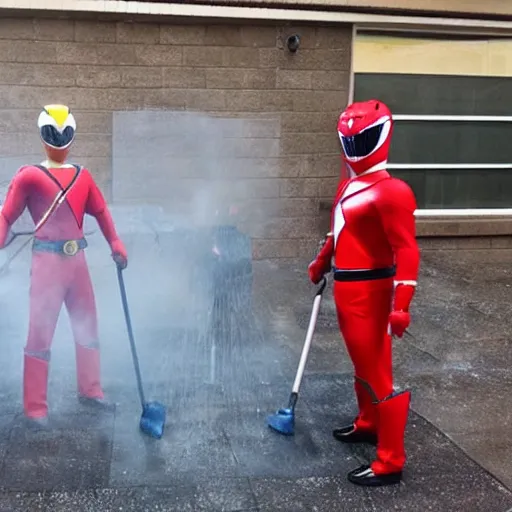 Prompt: power washing power rangers