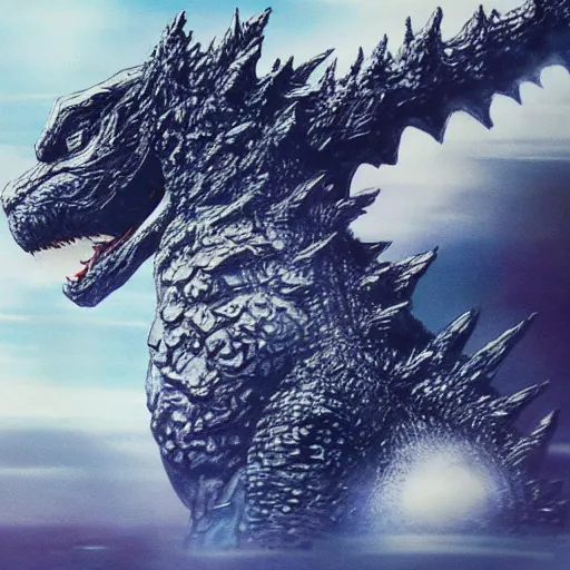 Image similar to godzilla by hideaki anno, hyperrealistic, artstation