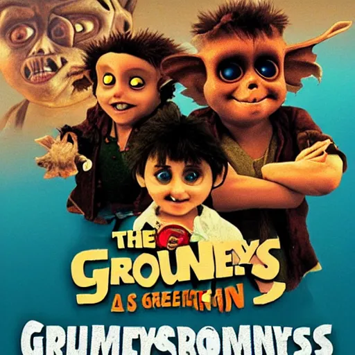 Prompt: The Goonies VS Gremlins movie poster