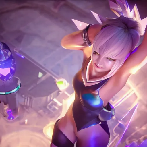 Image similar to still of pretty Riven (League of Legends) in KDA music video. 3d render, octane render, game art, realistic, highly detailed, trending on artstation, 4k, trending on artstation, pixar, cgsociety, unreal engine 5, redshift render, trending on artstation, blender, behance, cg