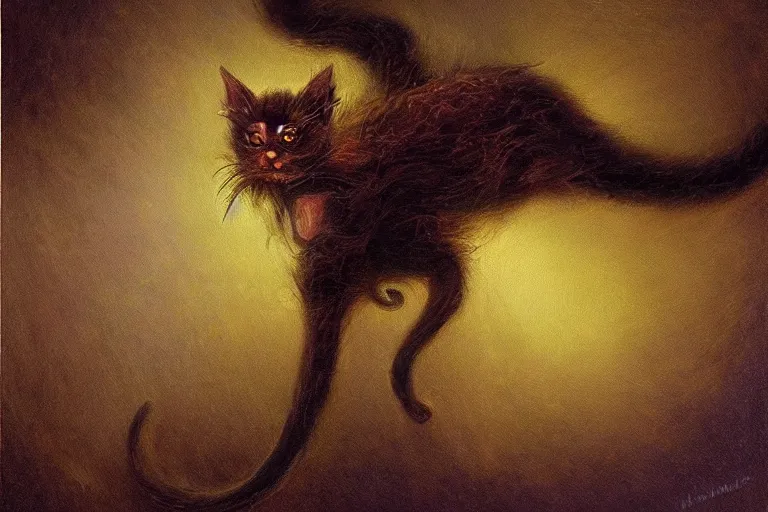 Image similar to bait displacer beast kitten, art by bob eggleton, trending on artstation, dramatic lighting top view figurativism, award - winning, abstract illusionism, sketched, divisionism