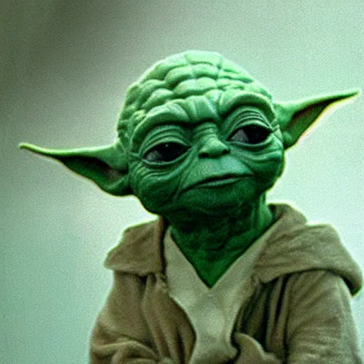 Prompt: cctv footage of yoda