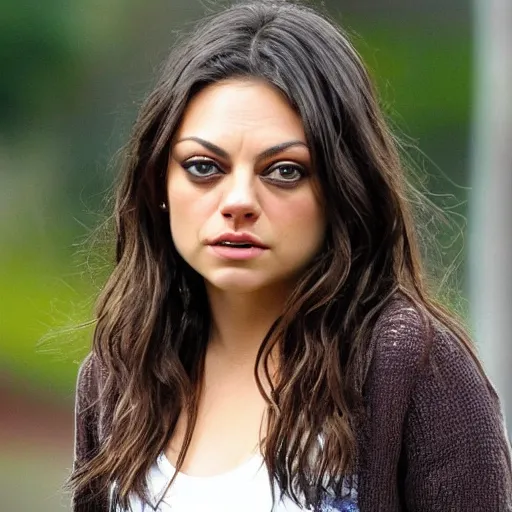 Image similar to close up photo of mila kunis on set