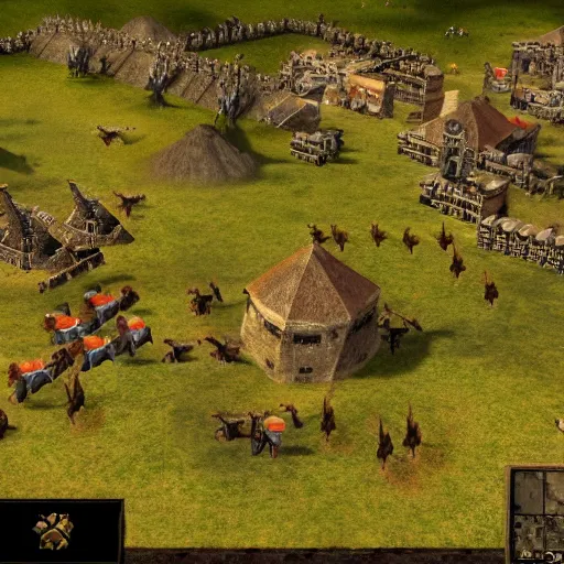 Image similar to a screenshot from a neolithic themed rts game