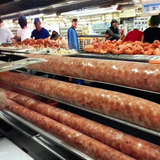 Prompt: sausage world