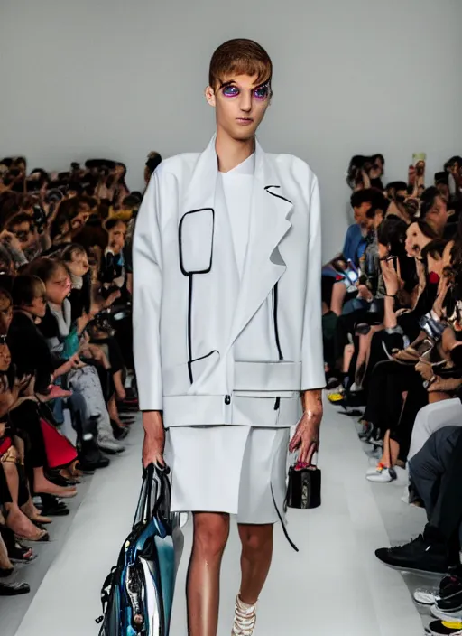 Image similar to hyperrealistic and heavy detailed balenciaga runway show of rick and morty , Leica SL2 50mm, vivid color, high quality, high textured, real life