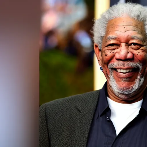 Image similar to morgan freeman smiling at the camera, trypophobia