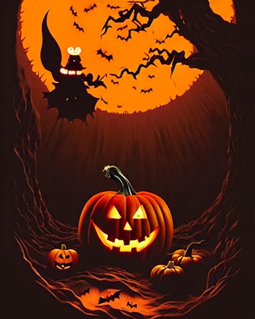 Prompt: creepy pumpkin, halloween theme, evil, horror aesthetic, cinematic, dramatic, super detailed and intricate, by koson ohara, by darwyn cooke, by greg rutkowski, by satoshi kon
