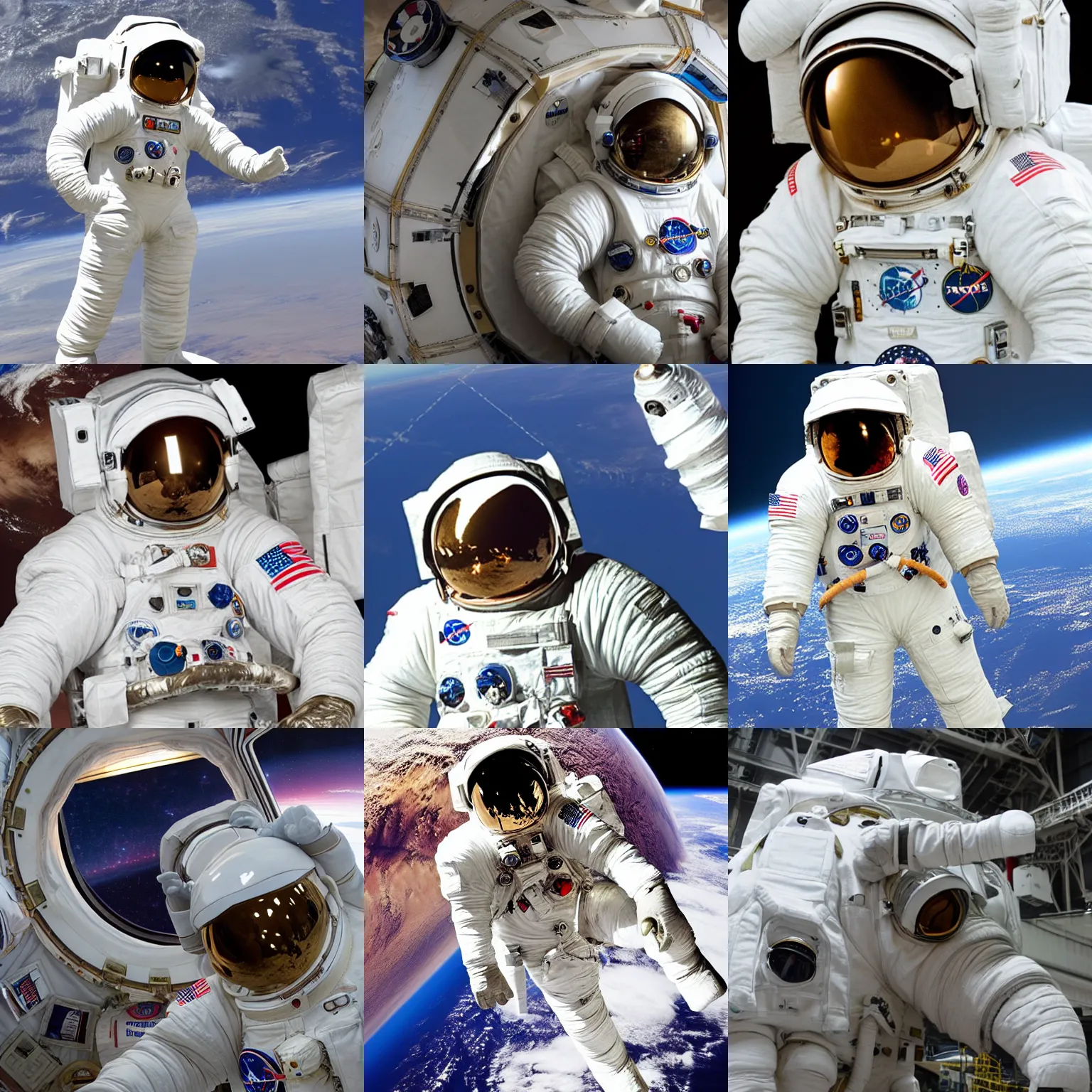 Prompt: full shot of giant elephant in white spacesuit as astronaut