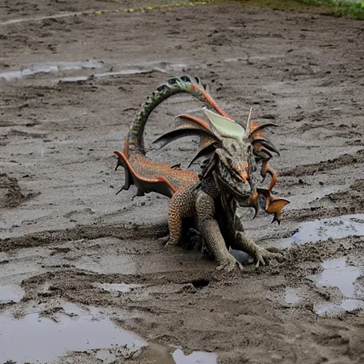 Image similar to dragon play in mud