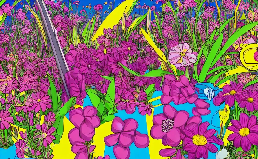 Prompt: life without love, like no flower park, gta vice city style, smooth painting, each individual seeds have ultra high detailed, 4 k, illustration, comical, acrylic paint style, pencil style, torn cosmo magazine style, pop art style, ultra realistic, underrated, by mike swiderek, jorge lacera, ben lo, tyler west