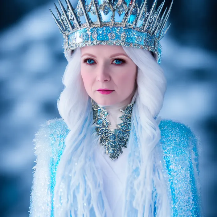 professional photograph of a real - life ice queen | Stable Diffusion ...