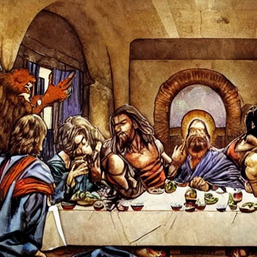 Image similar to The Last Supper by Simon Bisley