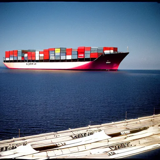 Image similar to maersk container ship, kodak ektachrome,