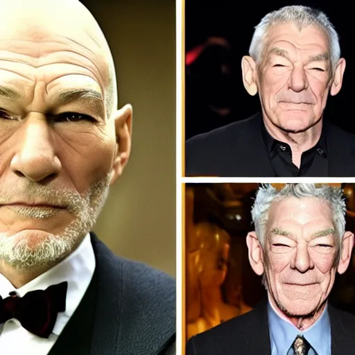 Image similar to patrick stewart mixed with ian mckellen