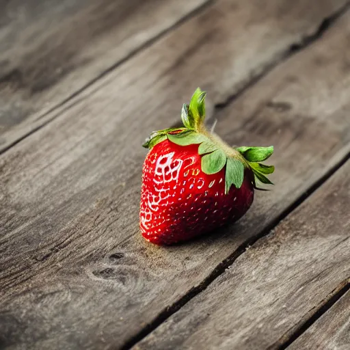 Image similar to high quality presentation photo of a strawberry painted in gold, photography 4k, f1.8 anamorphic, bokeh, 4k, Canon, Nikon