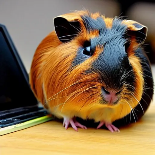 Image similar to guinea pigs using tiny computers, trending on artsation,