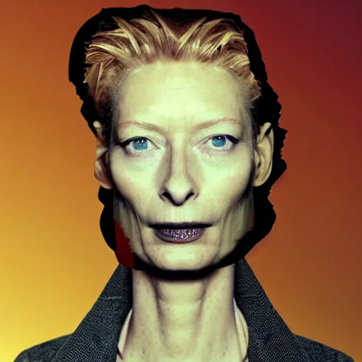 Image similar to tilda swinton lentils double exposure